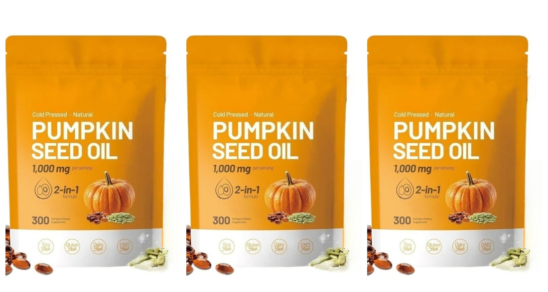 Pumpkin Seed Oil Capsules Cold Pressed Pure Virgin Oil Essential Fatty Acids Phytosterols 300 Softgels Supports Hair