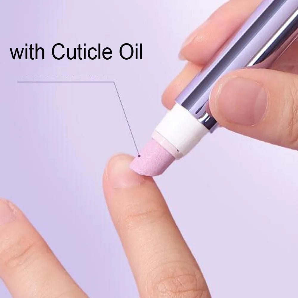 3-in-1 Cuticle Pusher Nail Oil Pen Portable Ceramic Cuticle Oil Pusher Pen