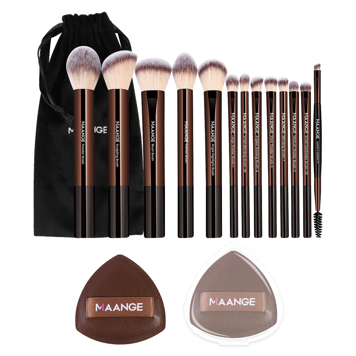15pcs Makeup Tool 13pcs Makeup Brushes Set Foundation Powder Blush Eyeshadow Brush