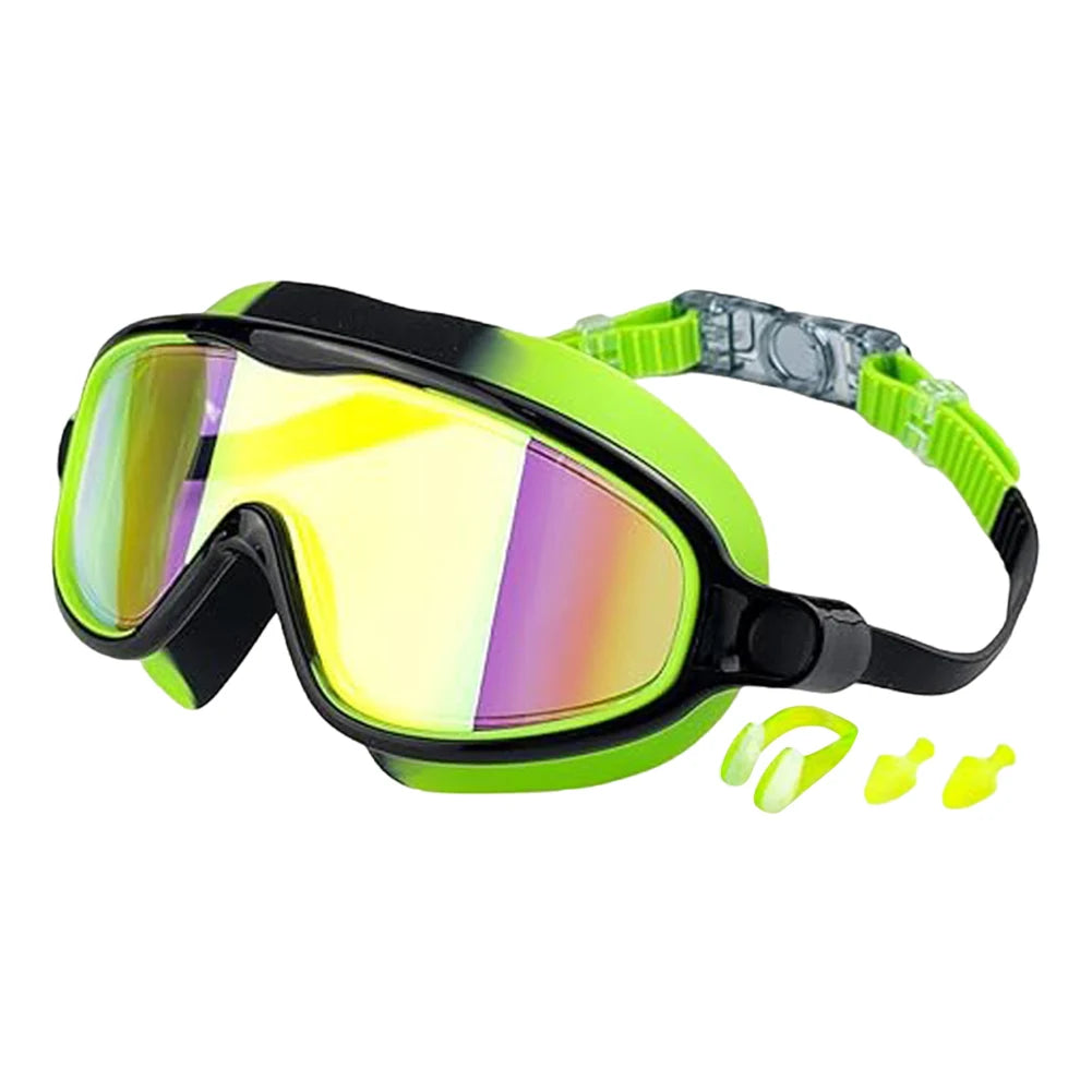 Kids Swim Goggles with Nose Clip & Earplugs, Anti-Fog UV Protection for Boys & Girls Ages 2-15
