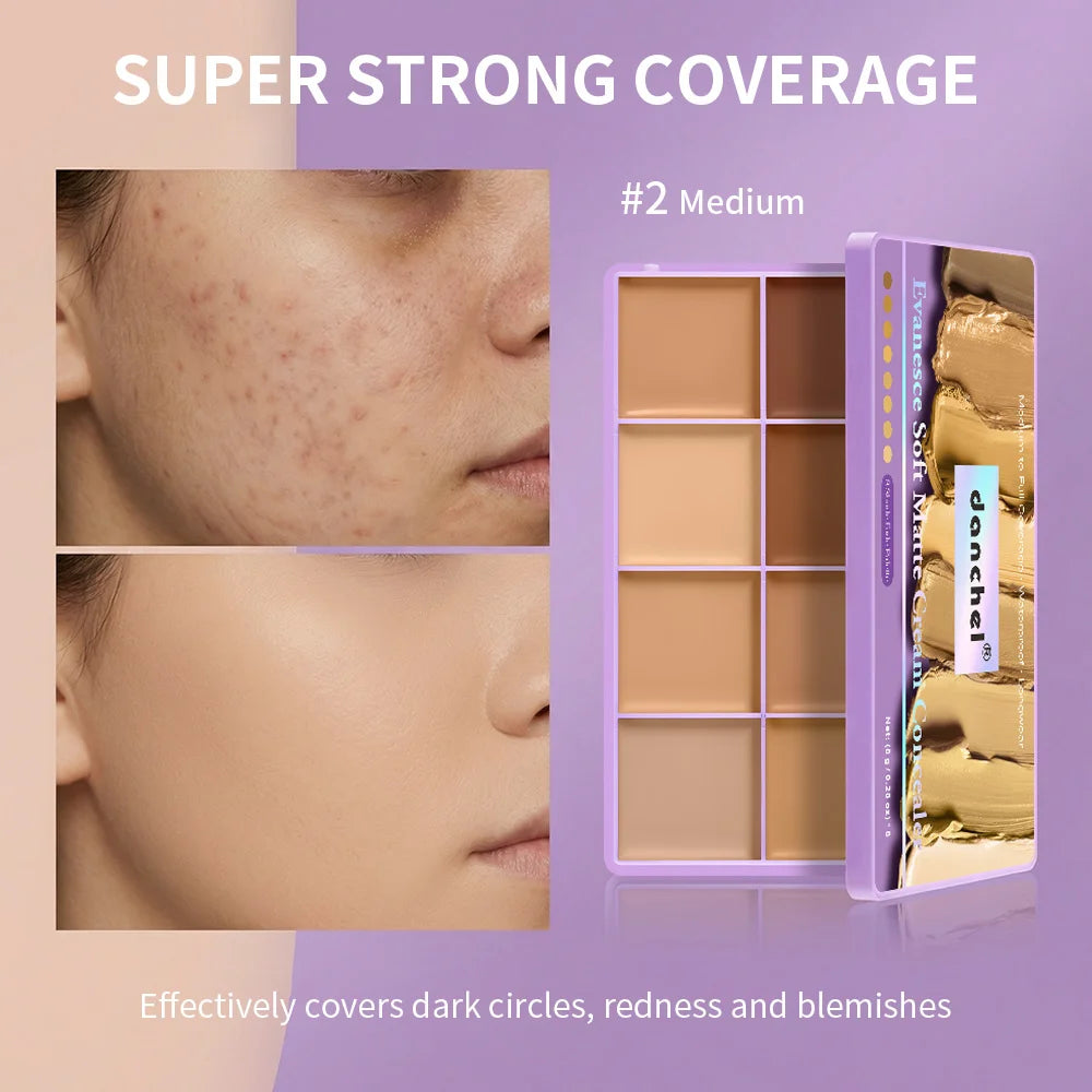 8 Shades Cream Concealer Palette Full Coverage Tattoo Cover Up Cream Contour Dark Spots
