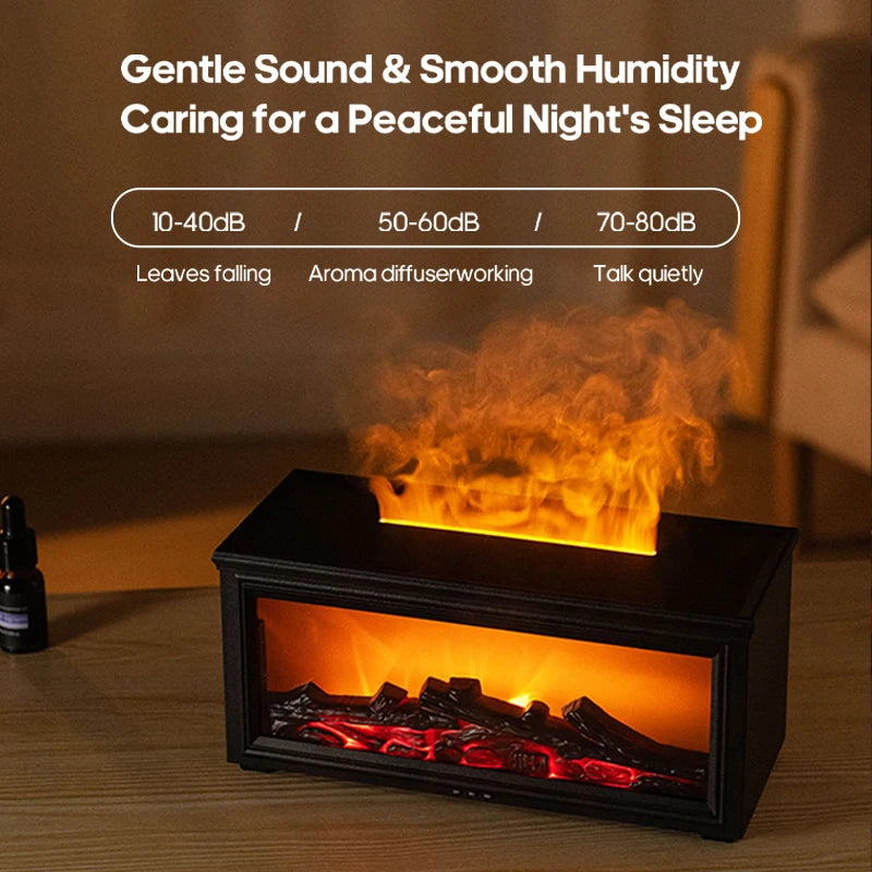 3D Fireplace aroma diffuser Flame Projector Lamp