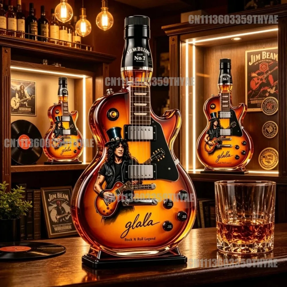 Appetite for Rock Vintage Sunburst Guitar Figurine Spirit Bottle – Unique Collectible Décor & Gift Idea