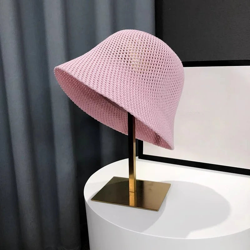 Coselan Women Bucket Hat Summer Hollow Out Thin Breathable