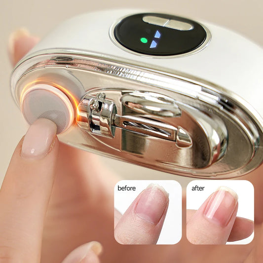 2 IN 1 Electric Nail Clipper Cutter with LED Light Automatic Nail Grinder Trimmer for Baby Adult Mini Manicure Tools Nail Care