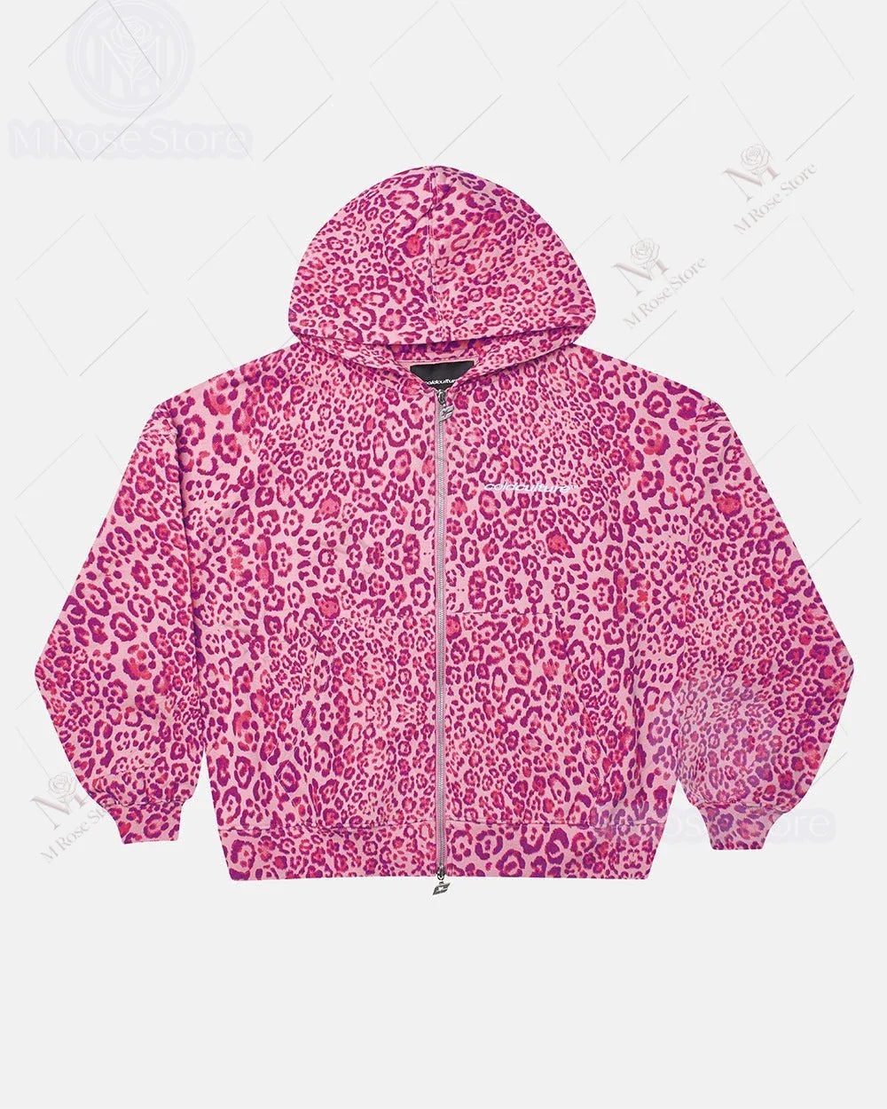 Retro Leopard Print Zipper Hoodie Sweatshirt Loose Casual Sportswear  Style Comfortable Streetwear