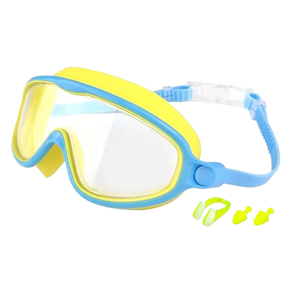 Kids Swim Goggles with Nose Clip & Earplugs, Anti-Fog UV Protection for Boys & Girls Ages 2-15
