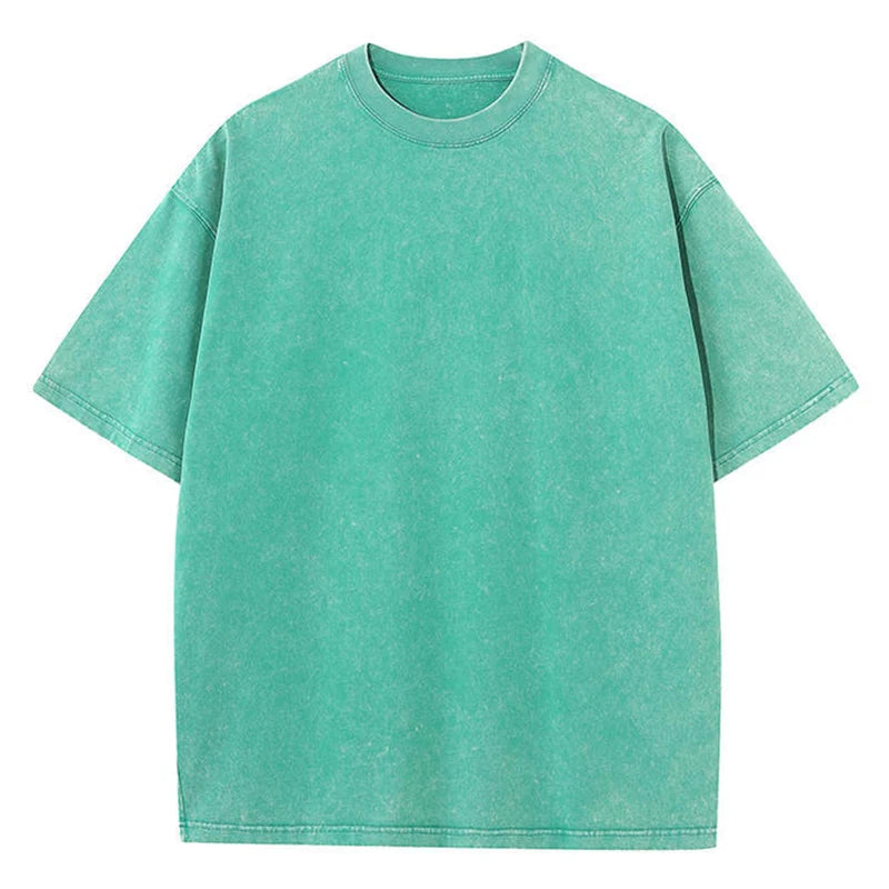 Tshirts for Men Gym Vintage Heavyweight T Shirts Cotton Workout Acid Wash Baggy Tees