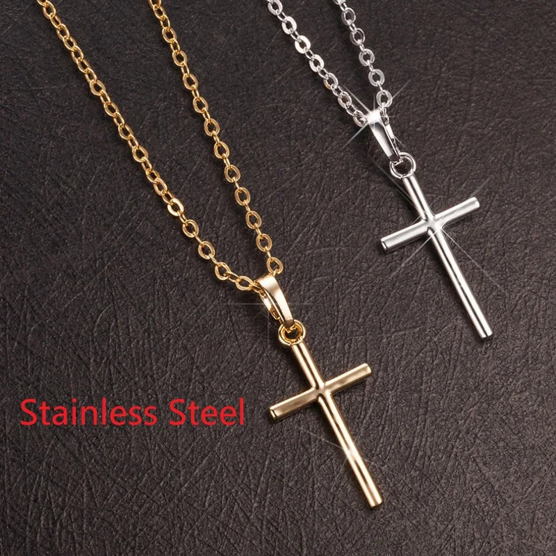 Crown Cross Necklace – Elegant Christian Faith Pendant for Men & Wome