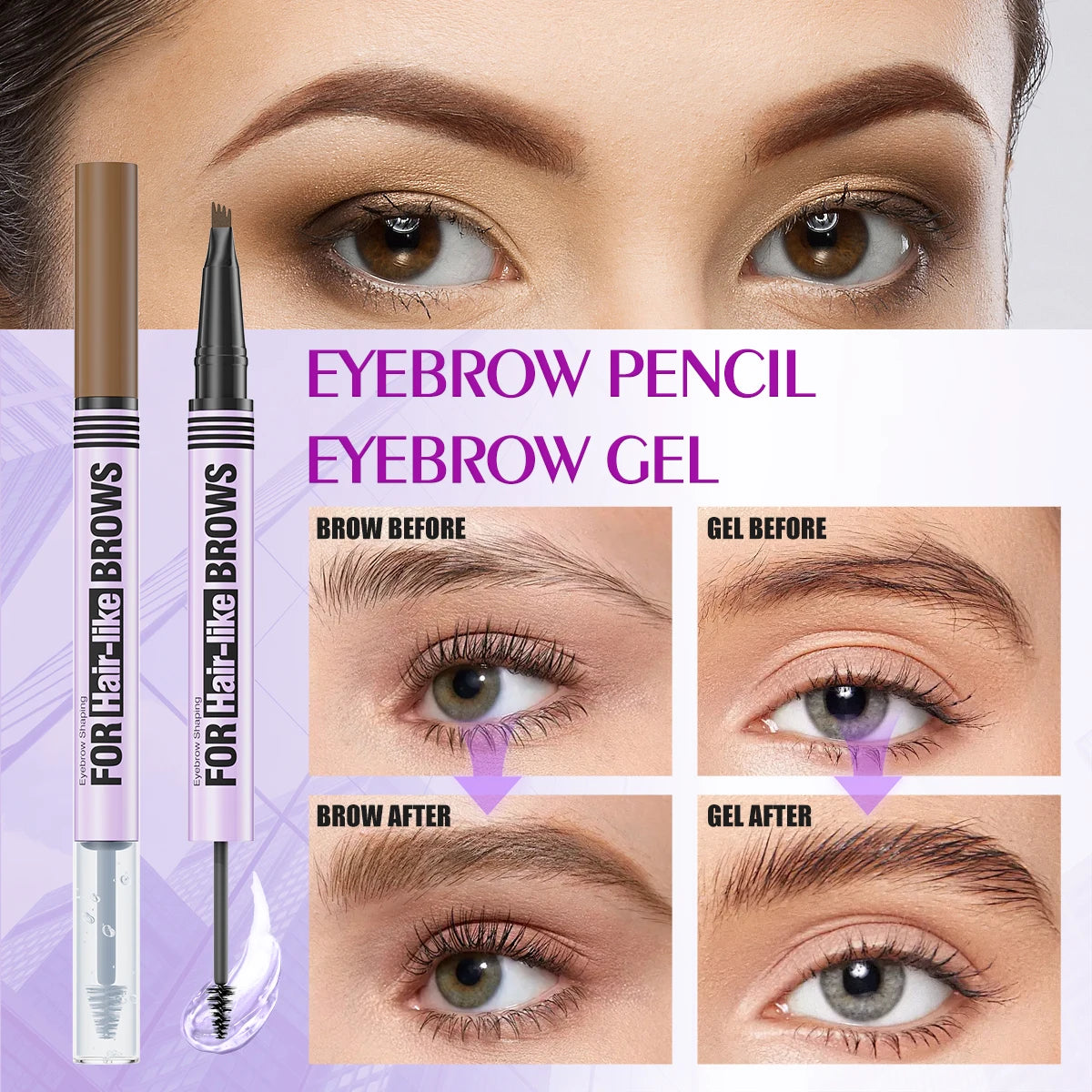 Waterproof Eyebrow Gel Pen – Long-Lasting Tattoo Liquid Brow Cream