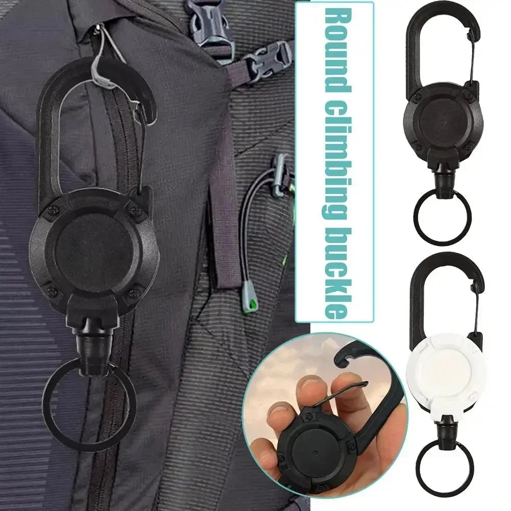 Strong Retractable Key Holder with Steel Cable, Belt Clip, and 360° Swivel
