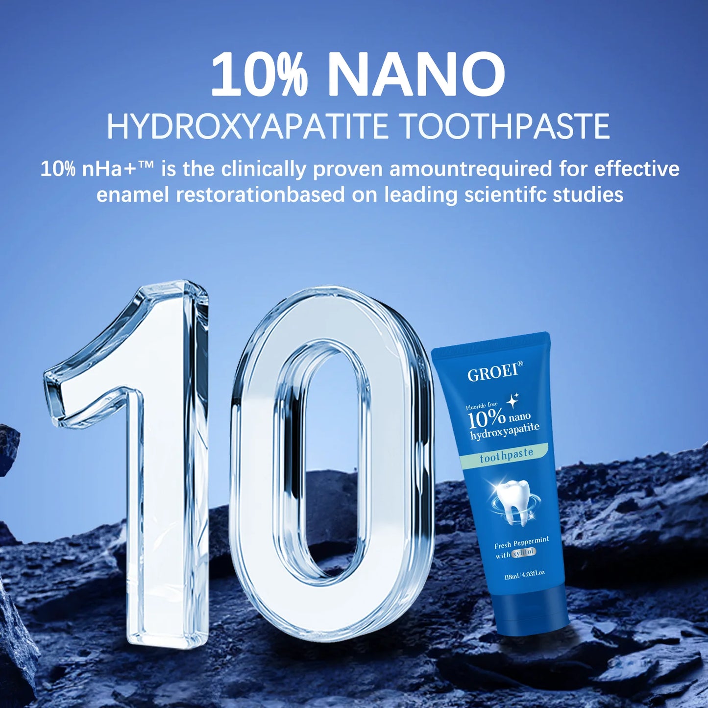 Hydroxyapatite Toothpaste Refresh Prevent Dental Cavities Stain Removal