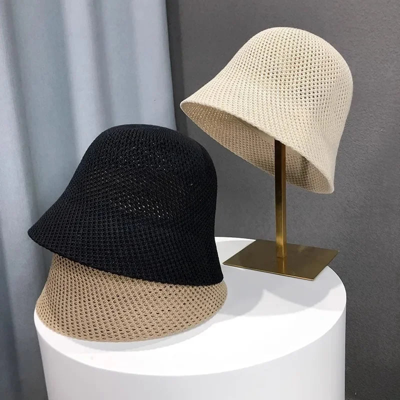 Coselan Women Bucket Hat Summer Hollow Out Thin Breathable
