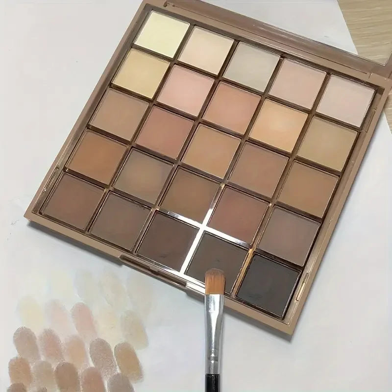 25-Color Eyeshadow Palette – Matte & Shimmer Nude Brown Coffee Shades