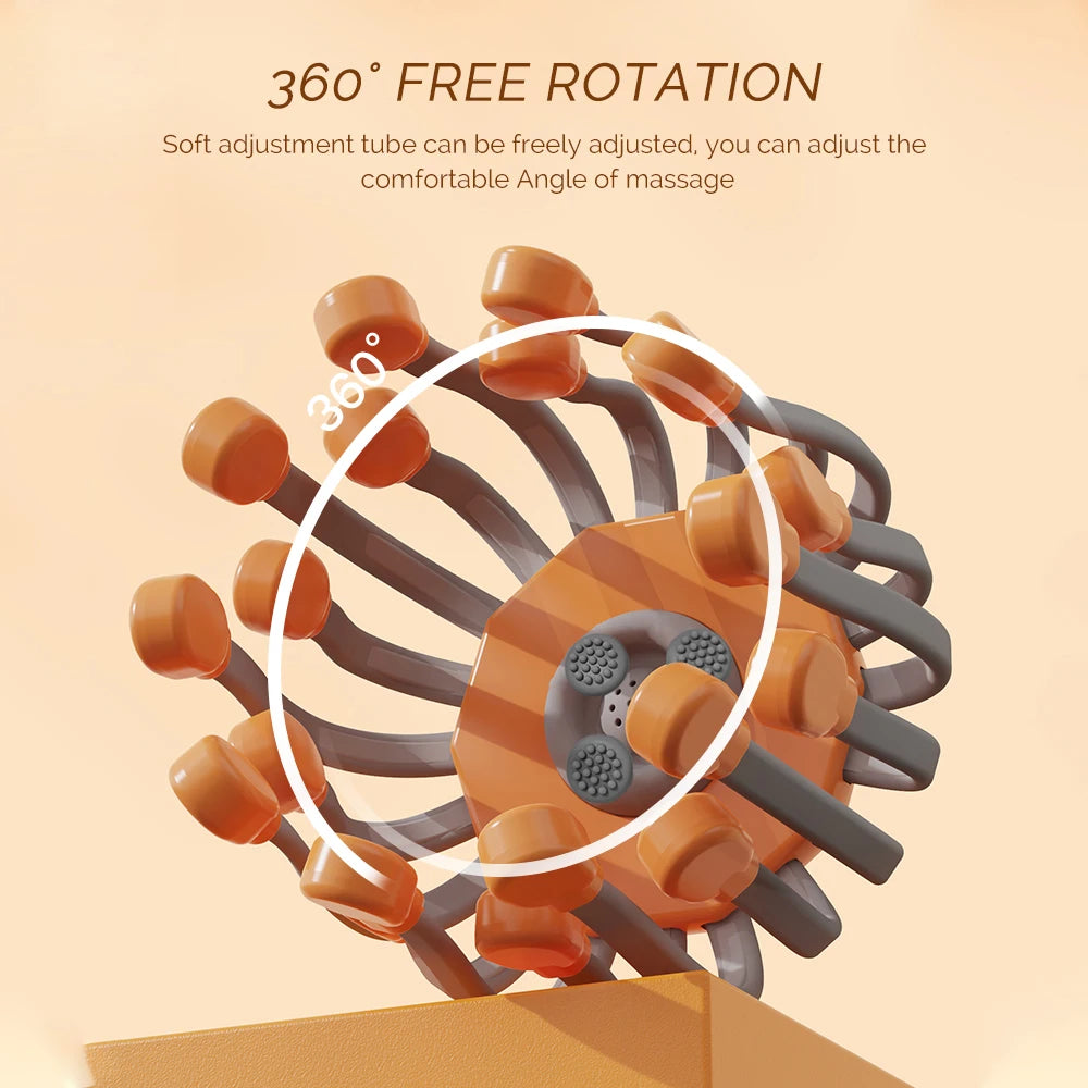 24 Heads Octopus Claw Head Massager Electric Scalp Massager