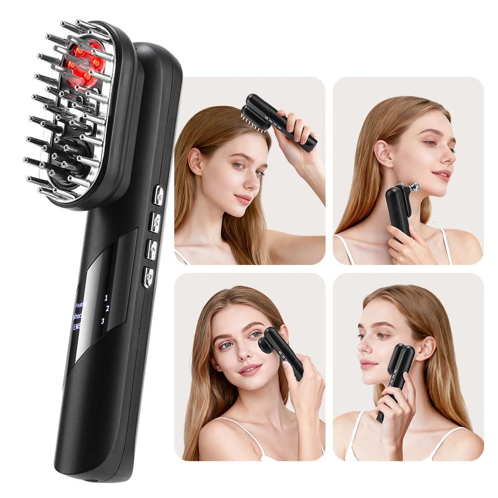 4 In 1 Multifunction Electric Massage Comb EMS Scalp Massager
