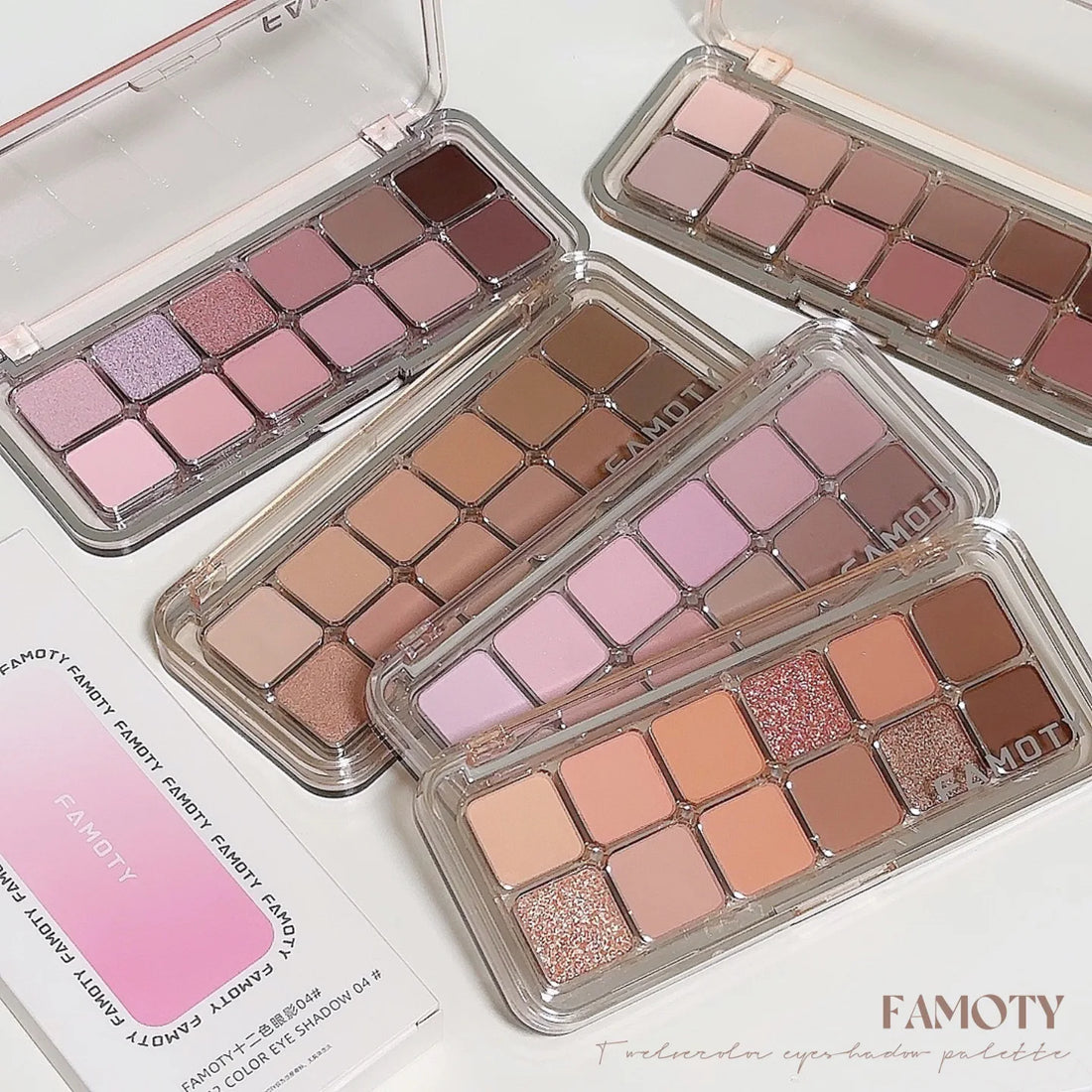 12-Color Matte Eyeshadow Palette – Low Saturation Tea Apricot Tones