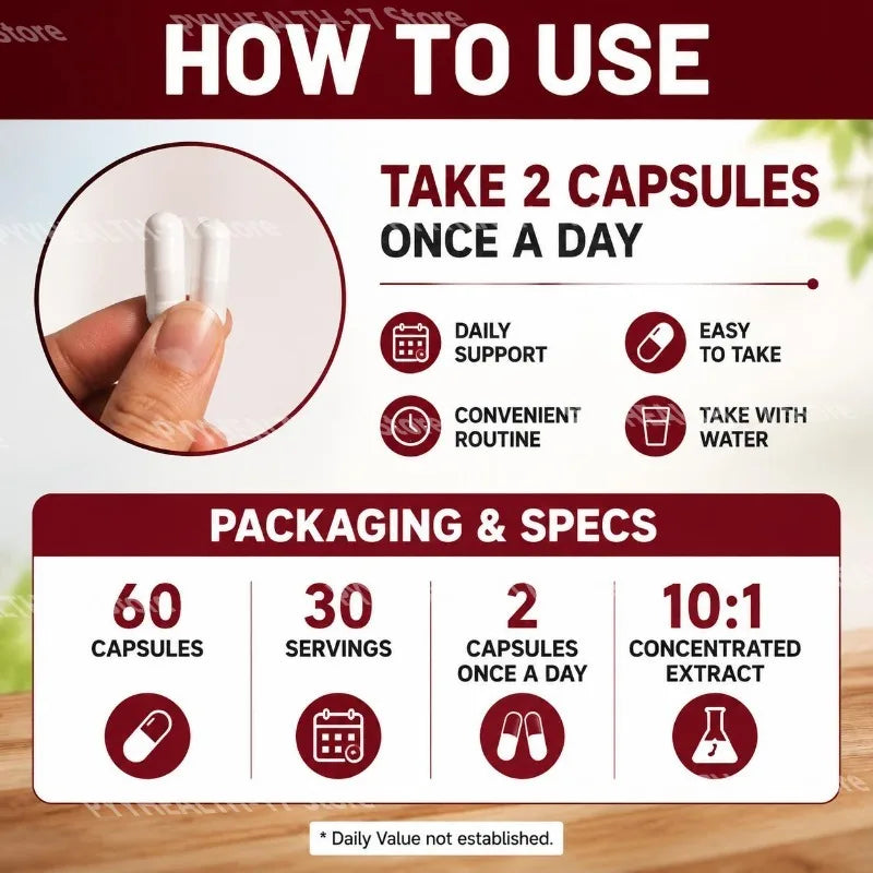 Tart Cherry Extract Capsules 3,000 Mg 10:1 Concentrated Sleep Onset Support Balanced Uric Acid Levels 60 Capsules
