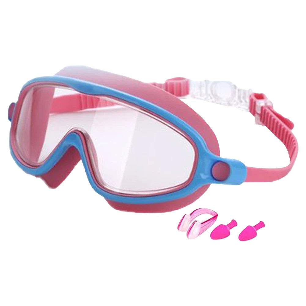 Kids Swim Goggles with Nose Clip & Earplugs, Anti-Fog UV Protection for Boys & Girls Ages 2-15