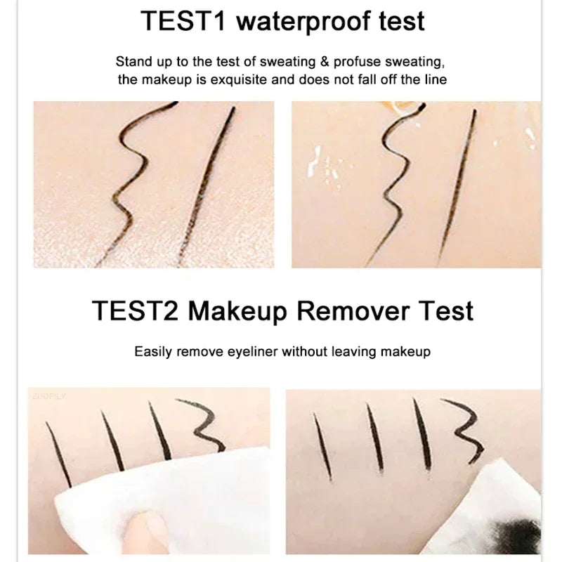 2-in-1 Winged Stamp Eyeliner – Waterproof, Quick-Dry Dual-Ended Black Pen