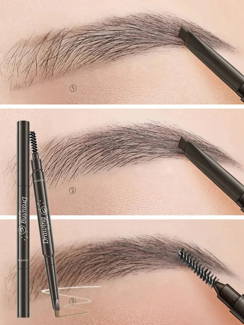 Double-Ended Eyebrow Pencil – Waterproof, Long-Lasting Triangle Tip