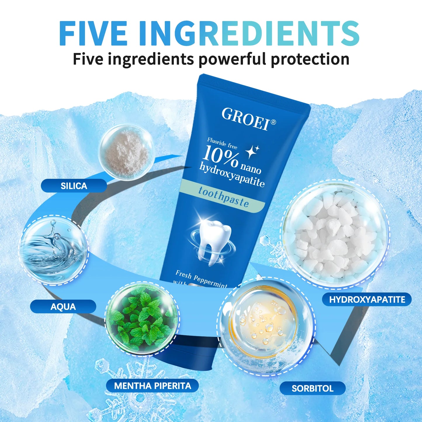 Hydroxyapatite Toothpaste Refresh Prevent Dental Cavities Stain Removal