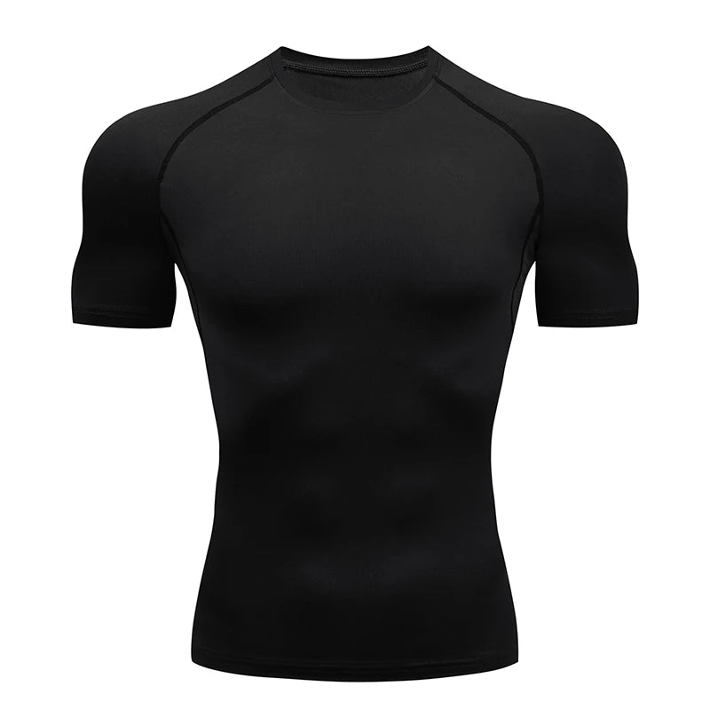 Men Gym Sport T-shirt Compression Elastic T Shirt