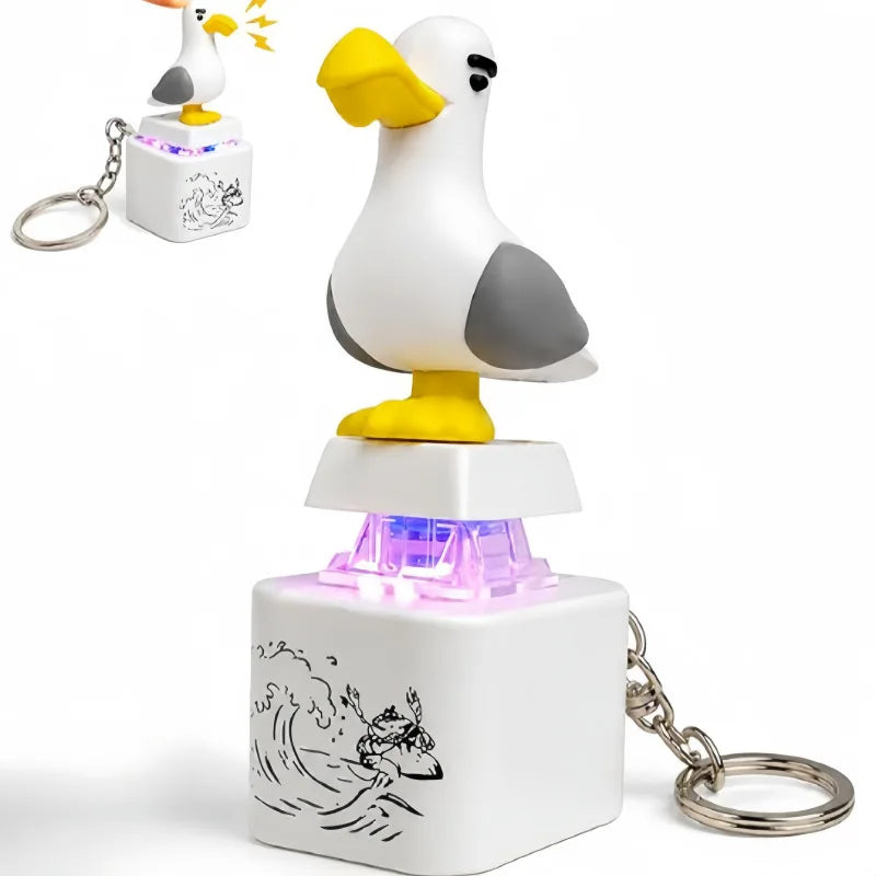 Seagull MINE! Button Keychain-Real Sound & LED Light