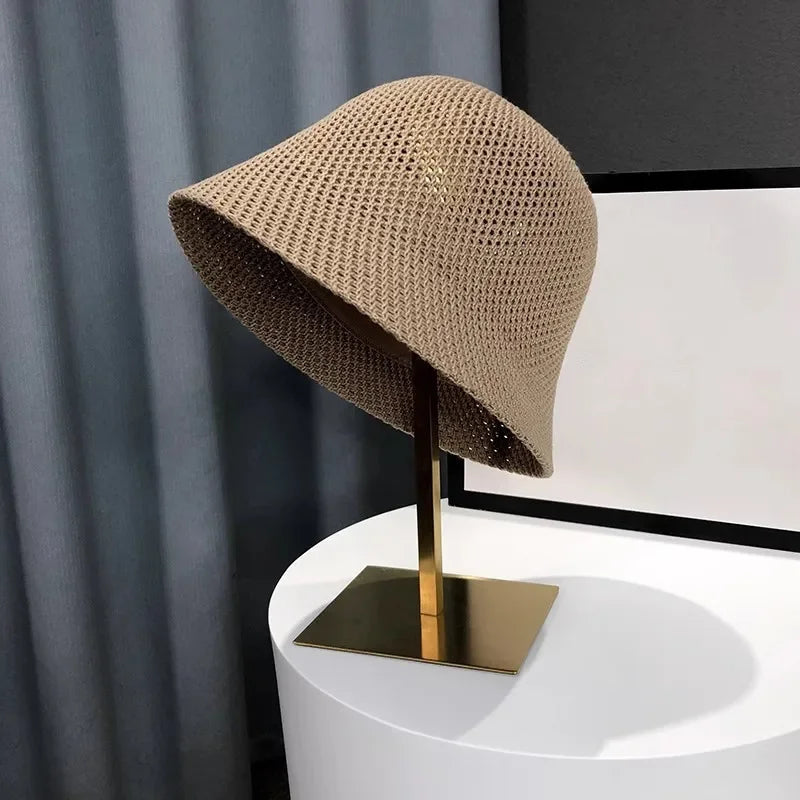 Coselan Women Bucket Hat Summer Hollow Out Thin Breathable