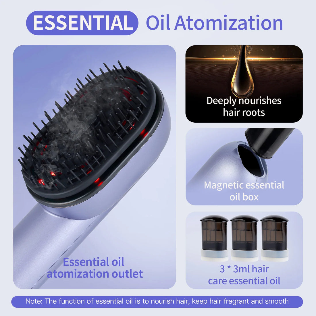 Electric Vibration Massage Comb Hair Follicles Comb Scalp Head Massager