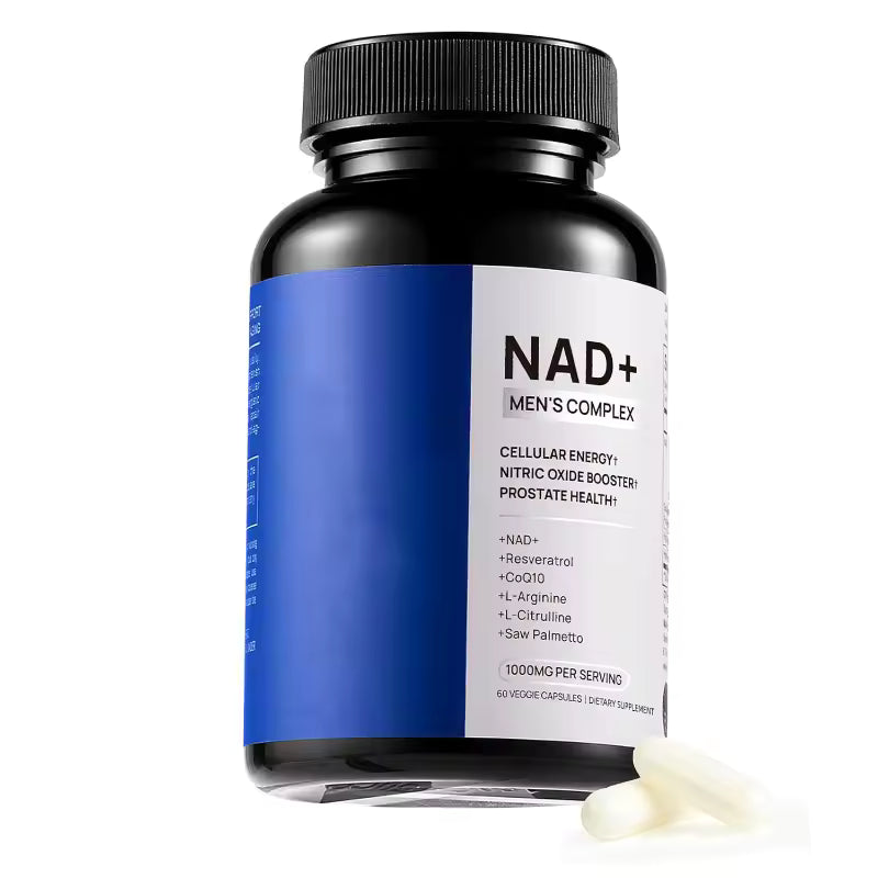 NAD+ Capsule for Men with Resveratrol CoQ10 & Zinc Nutrition Supplement Cellular Energy Antioxidant Support 60 Count Per Bottle