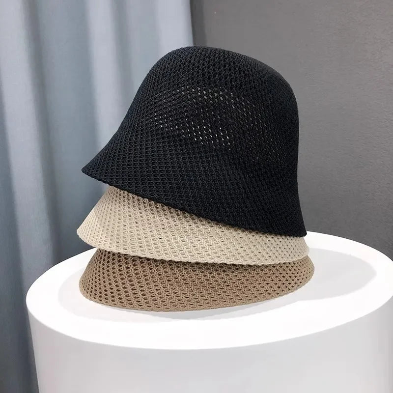 Coselan Women Bucket Hat Summer Hollow Out Thin Breathable