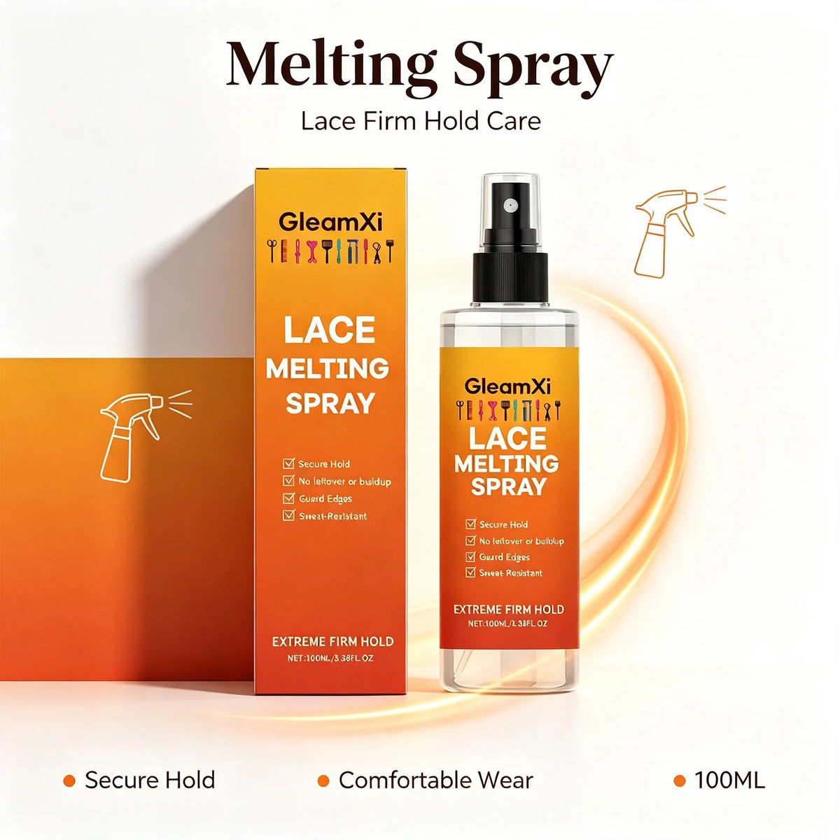 Lace Melting Spray Strong Hold Wig Adhesive Sweat Proof Invisible