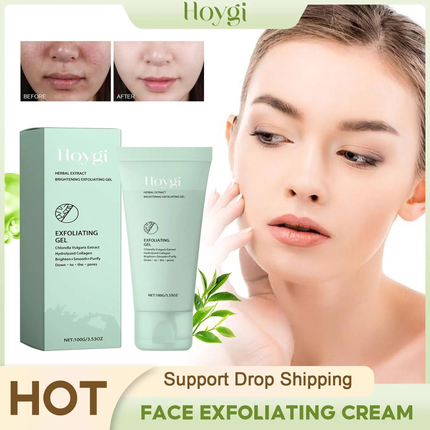 Herbal Extract Brightening Exfoliating Gel – Gentle Dead Skin Remover for Smoother, Radiant Skin