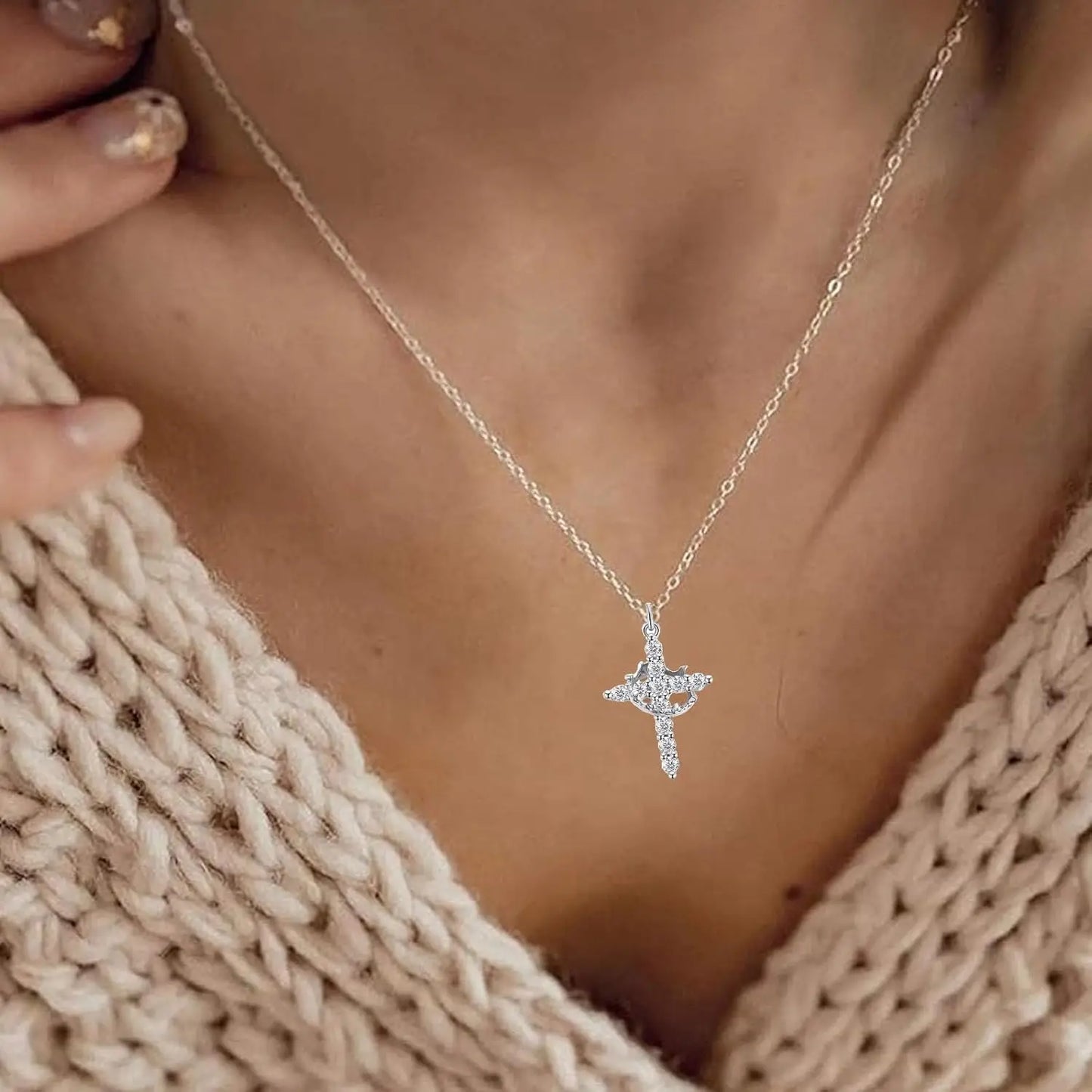 Crown Cross Necklace
