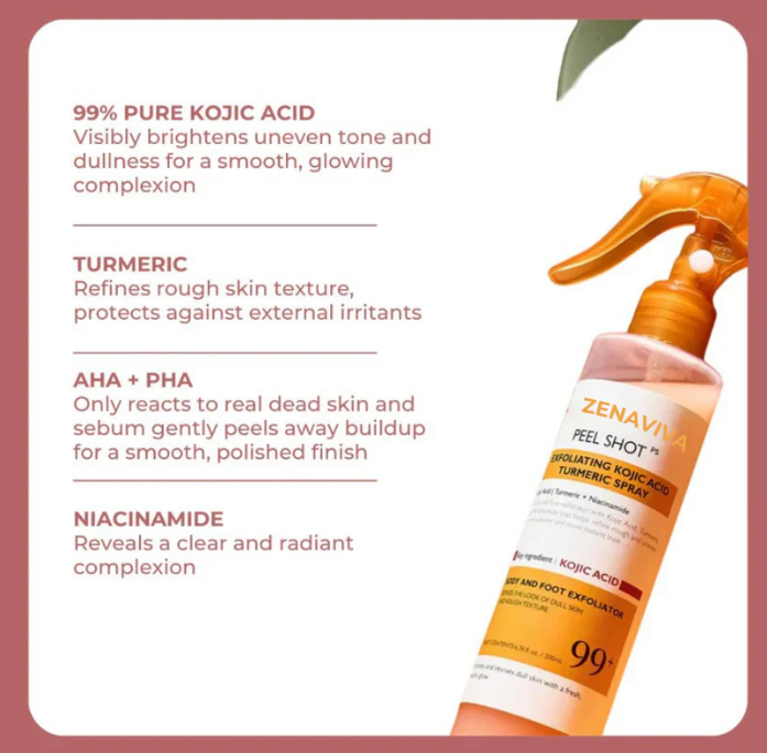 Peel Shot – Spray Corporal Exfoliante de Kojic + Cúrcuma