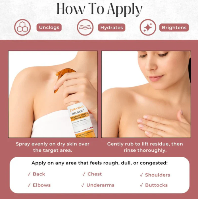 Peel Shot – Spray Corporal Exfoliante de Kojic + Cúrcuma