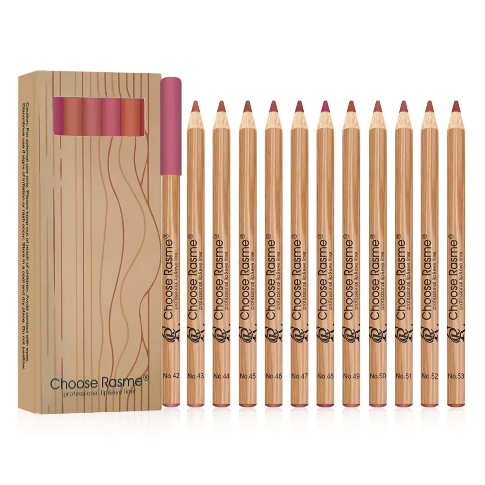 12 Color Nude Matte Lipstick Pencil
