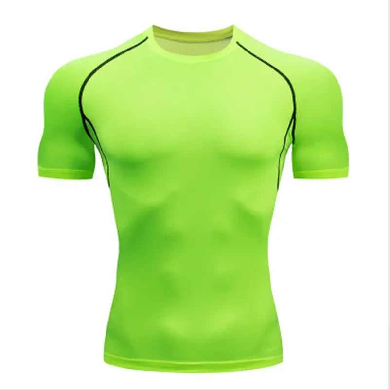 Men Gym Sport T-shirt Compression Elastic T Shirt