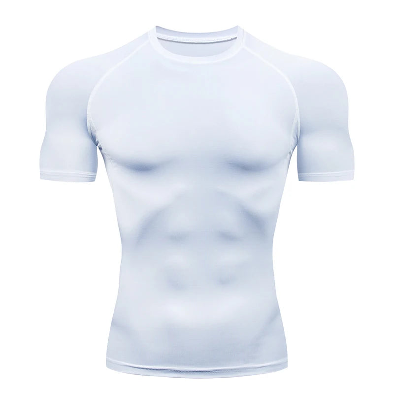 Men Gym Sport T-shirt Compression Elastic T Shirt