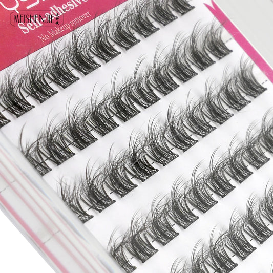 Self-Adhesive Cluster Lashes – 100PCS DIY No-Glue Individual Extensions