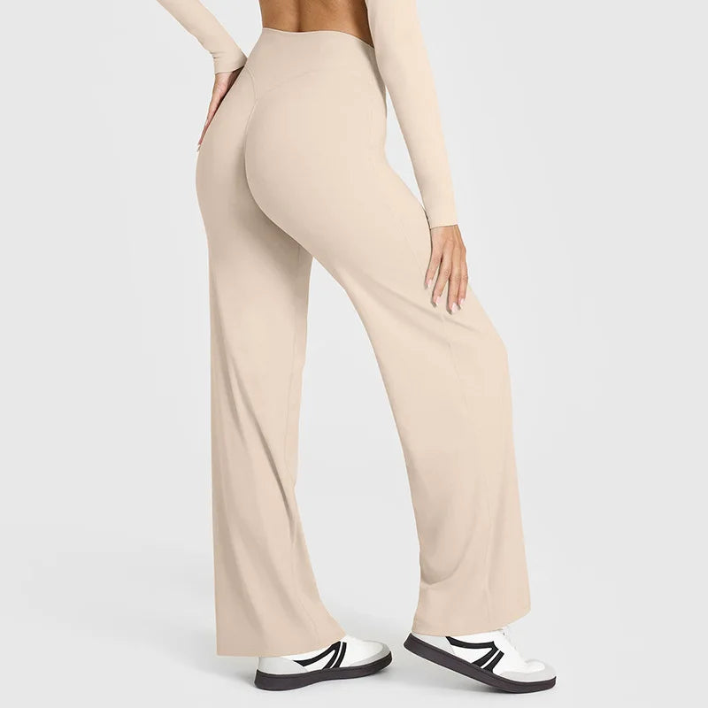 Sport Trousers SoftMotion Straight-Leg Pants Women's High Waist Yoga Bottoms GYM Naked Feel Pilates Running