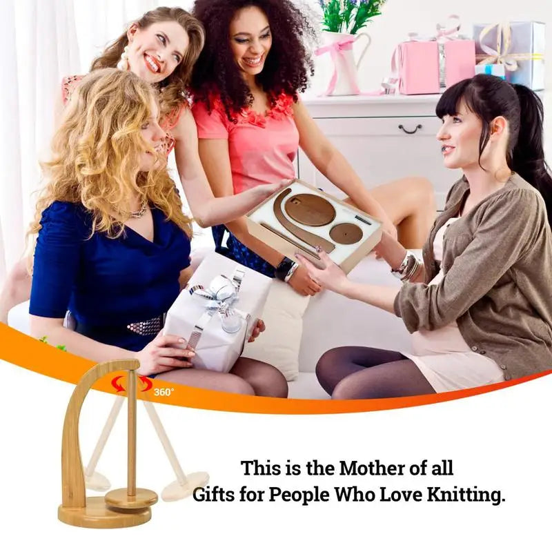 Crochet Yarn Holder Rotating Magnetic Wooden Yarn Holder Space Saving Yarn Holder =