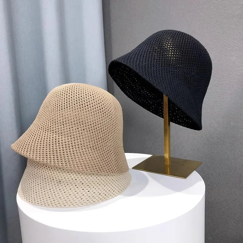 Coselan Women Bucket Hat Summer Hollow Out Thin Breathable
