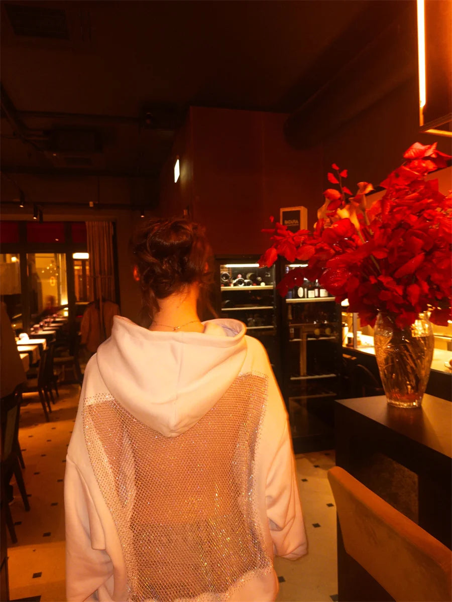 Women's Fashion Translucent Pullover Sweatshirt