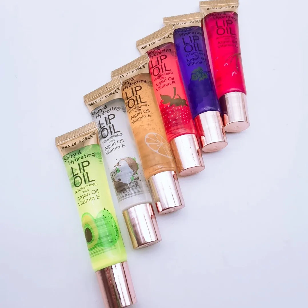 6-Piece Fruity Hydrating Clear Lip Gloss Set – Shiny Lip Gel Oils