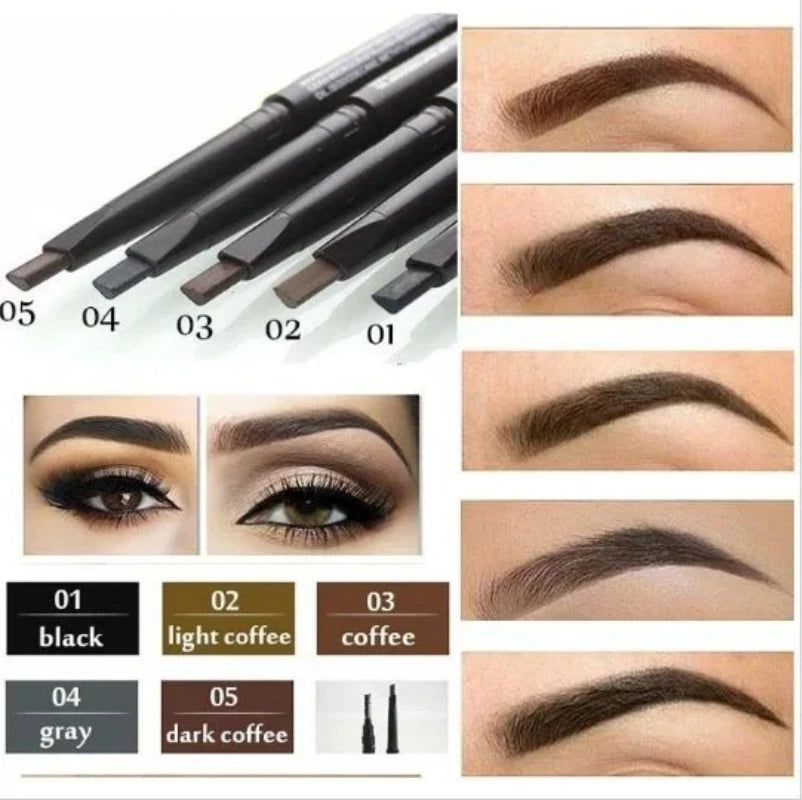 Double-Ended Eyebrow Pencil – Waterproof, Long-Lasting Triangle Tip