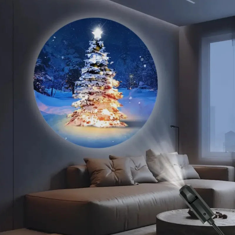 LED Projector Light 3/6/10pcs Projection Patterns- Adjustable Santa Claus Christmas Tree USB Night Light Christmas Decorations