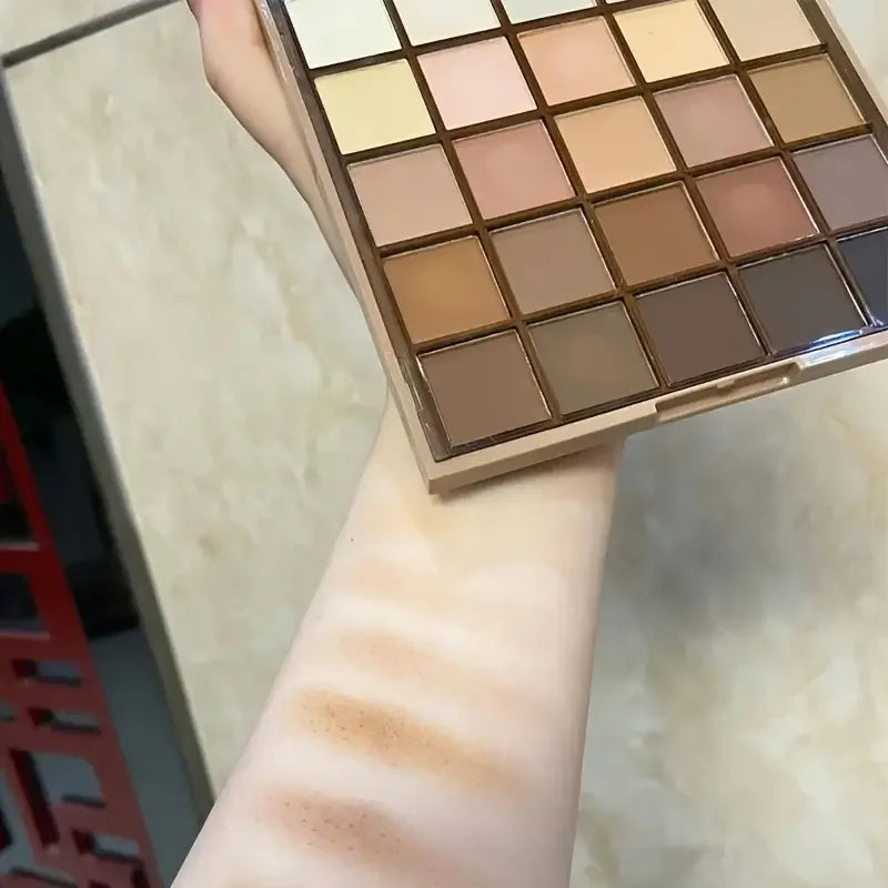 25-Color Eyeshadow Palette – Matte & Shimmer Nude Brown Coffee Shades