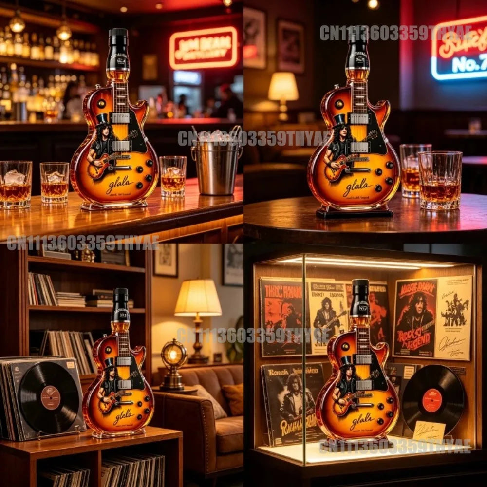 Appetite for Rock Vintage Sunburst Guitar Figurine Spirit Bottle – Unique Collectible Décor & Gift Idea